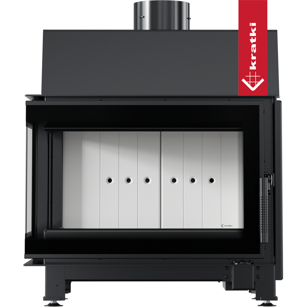Kamineinsatz aus Stahl KRATKI SIMPLE links 6 kW Ø 150