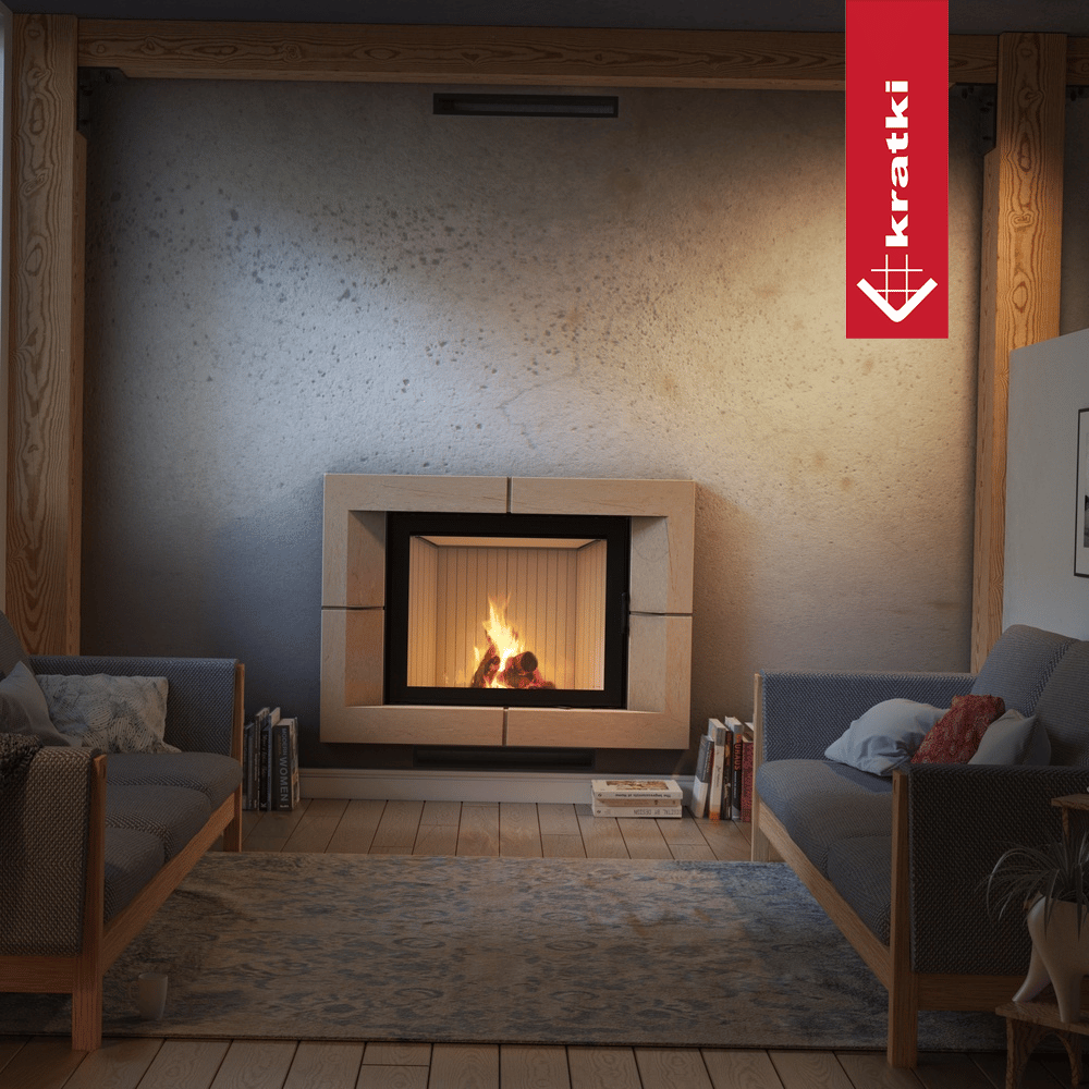 Kamineinsatz aus Stahl KRATKI NADIA 13 kW Ø 200 Doppelverglassung