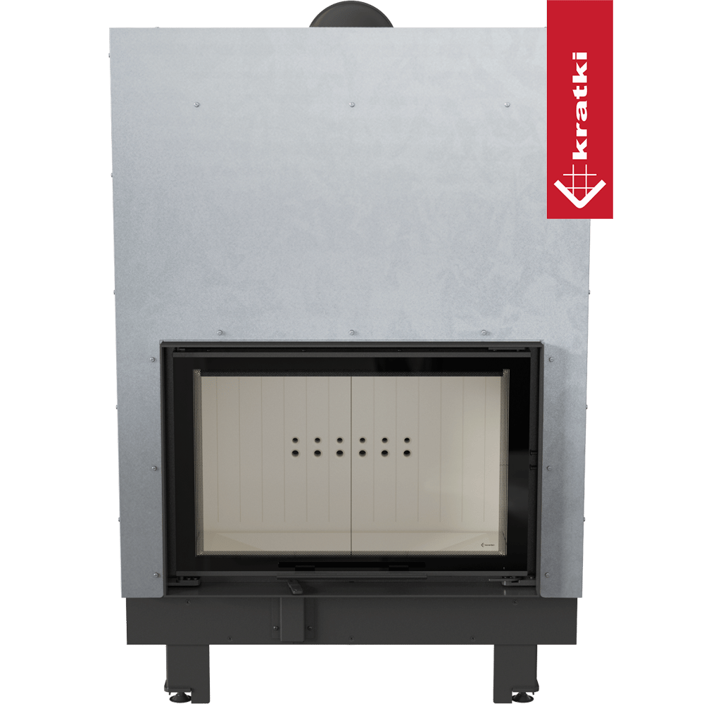 Kamineinsatz aus Stahl KRATKI MBO 15 kW Ø 200 mit Schiebetür