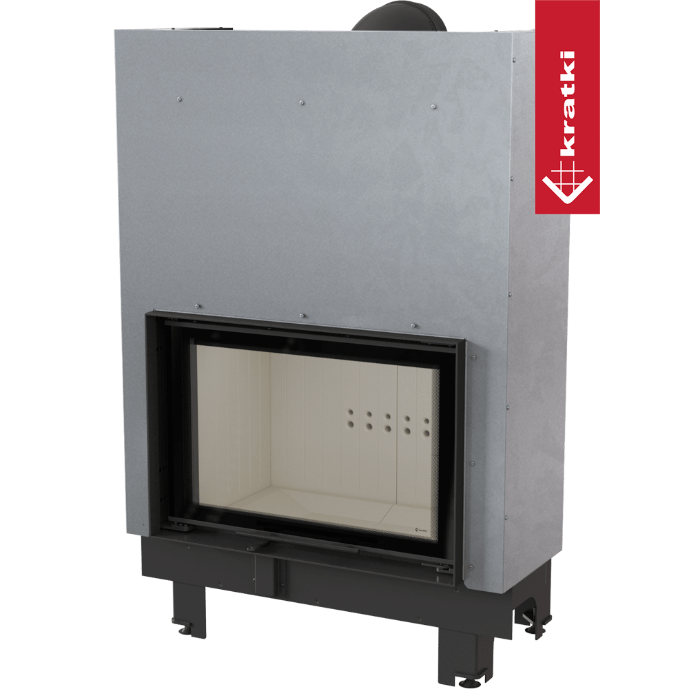 Kamineinsatz aus Stahl KRATKI MBO 15 kW Ø 200 mit Schiebetür