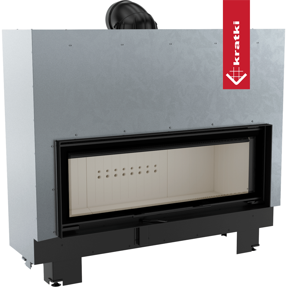 Kamineinsatz aus Stahl KRATKI MB 20 kW Ø 200 mit Schiebetür