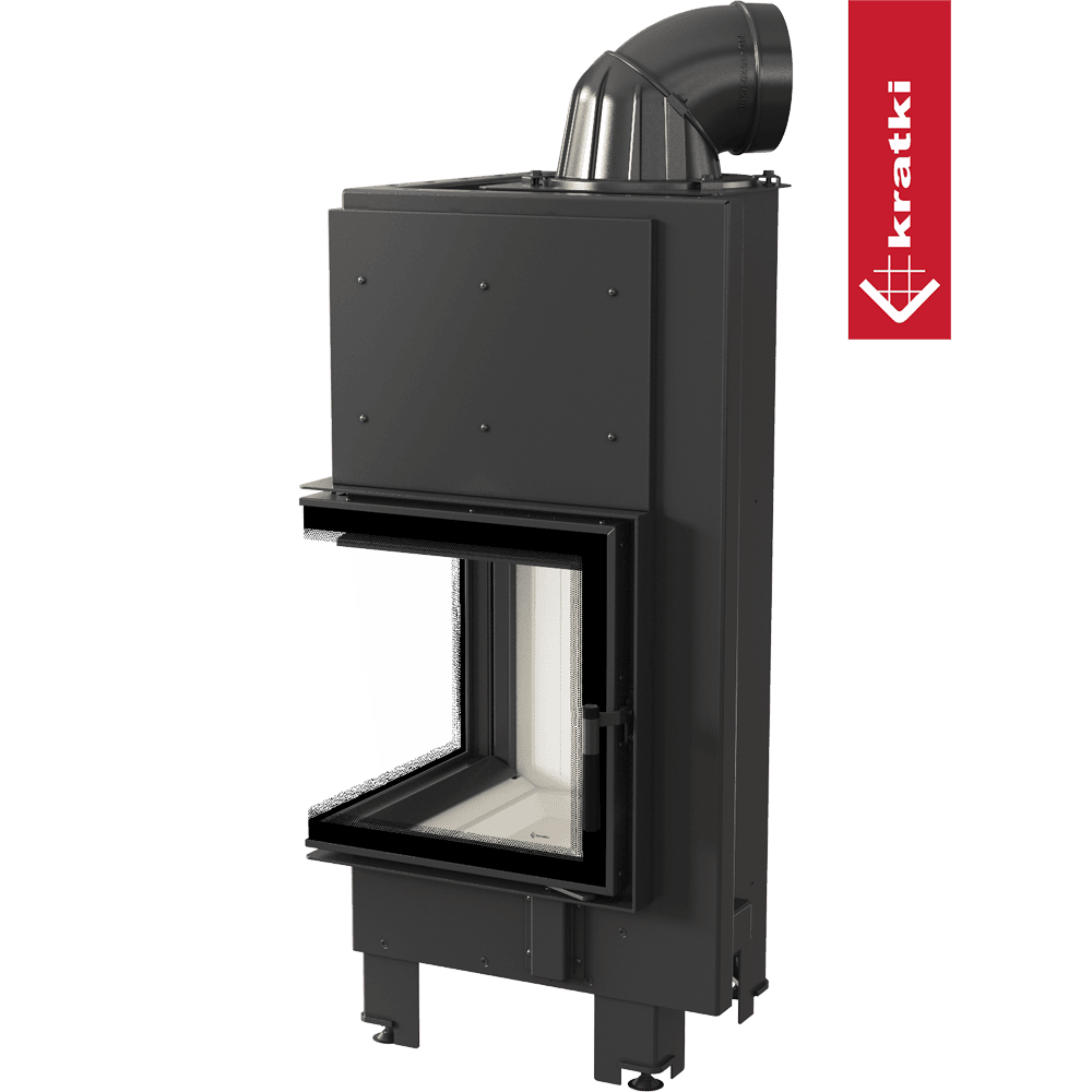 Kamineinsatz aus Stahl KRATKI MBN links 8 kW Ø 200