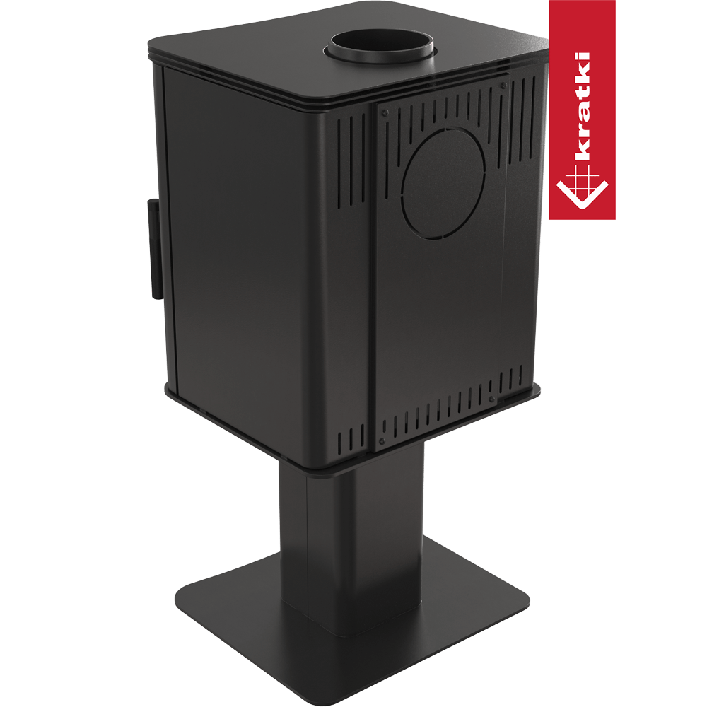 Kaminofen aus Stahl säulenfuß KRATKI K5 Ø 150 7 kW